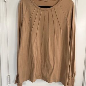 Elegant Tan Long Sleeve Women's Top